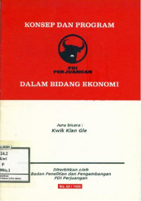 Konsep dan Program PDI Perjuangan Dalam Bidang Ekonomi