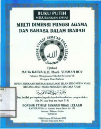 Buku putih: Multi Dimensi Fungsi Agama Dan Bahasa Dalam Ibadah