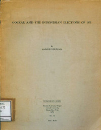 Golkar and the Indonesian election of 1971