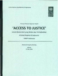 Image of Temuan-temuan Awal dari Kajian Access to Justice untuk Masyarakat yang Miskin dan Termarjinalkan di Lima Propinsi di Indonesia